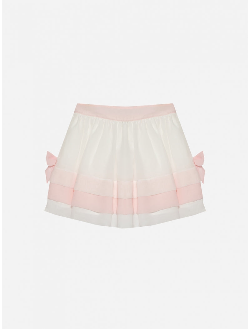 Chiffon White and Pink Skirt